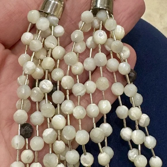 Jay King DTR .925 Moonstone/Onyx Multi-Strand (7-strand) Necklace - Vintage - Picture 2 of 6